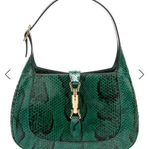 Gucci Green Python Jackie with Gold Hardware
